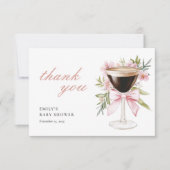 小さなエスプレッソ・マルティーニの赤ちゃんシャワー サンキューカード (正面)