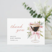 小さなエスプレッソ・マルティーニの赤ちゃんシャワー サンキューカード (スタンド正面)