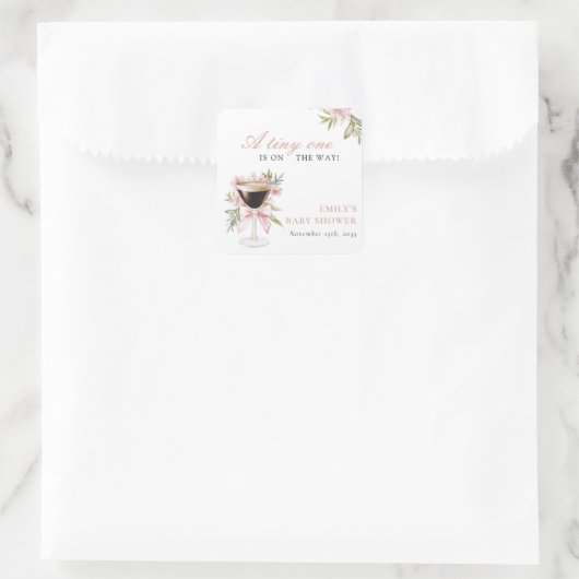 小さなエスプレッソ・マルティーニの赤ちゃんシャワー スクエアシール (バッグ)