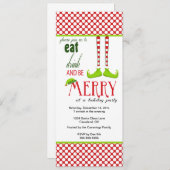 小さなエルフのクリスマスホリデー招待状 招待状 (正面/裏面)