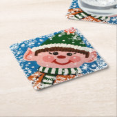小さなエルフ スクエアペーパーコースター (アングル)