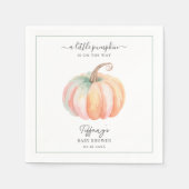 小さなエレガントかぼちゃが赤ちゃんシャワーの途中にある スタンダードカクテルナプキン (正面)