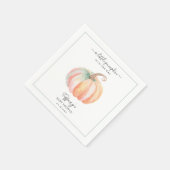 小さなエレガントかぼちゃが赤ちゃんシャワーの途中にある スタンダードカクテルナプキン (角)