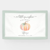 小さなエレガントかぼちゃが赤ちゃんシャワーの途中にある 横断幕 (横)