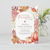 小さなエレガントかぼちゃの紅葉ベビースシャワー 招待状 (スタンド正面)