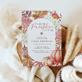 小さなエレガントかぼちゃの紅葉ベビースシャワー 招待状