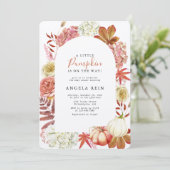 小さなエレガントかぼちゃの紅葉ベビースシャワー 招待状 (スタンド正面)