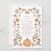 小さなエレガントかぼちゃの紅葉ベビースシャワー 招待状 (正面)