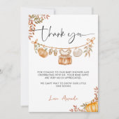 小さなエレガントかぼちゃの赤ちゃんシャワー サンキューカード (正面)