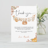 小さなエレガントかぼちゃの赤ちゃんシャワー サンキューカード (スタンド正面)