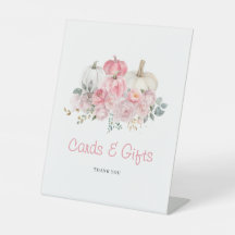 小さなエレガントかぼちゃピンク赤ちゃんシャワーカードギフト