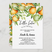 小さなエレガントかわいこちゃんは赤ちゃんシャワーの途中にある 招待状 (正面/裏面)
