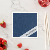 小さなエレガントネイビーブルー白水玉模様模様 スタンダードカクテルナプキン (インサイチュ)