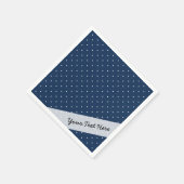 小さなエレガントネイビーブルー白水玉模様模様 スタンダードカクテルナプキン (角)