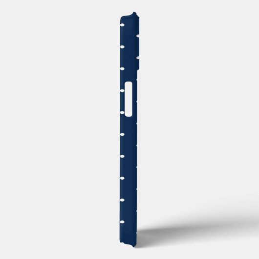 小さなエレガントネイビーブルー白水玉模様模様 Case-Mate iPhoneケース (裏面 / 右)