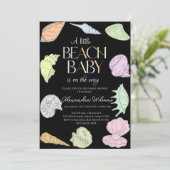 小さなエレガントビーチベビーシャワー 招待状 (スタンド正面)