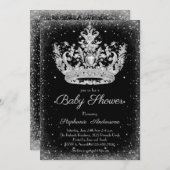 小さなエレガントプリンセスの赤ちゃんシャワー 招待状 (正面/裏面)