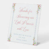 小さなエレガントプリンセスクマ赤ちゃんシャワーギフト 台座サイン (正面)