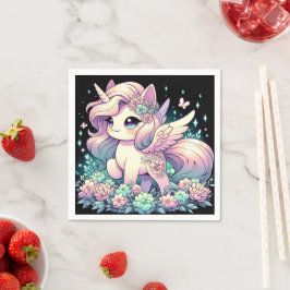 小さなエレガントユニコーン赤ちゃんシャワー スタンダードカクテルナプキン