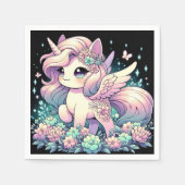 小さなエレガントユニコーン赤ちゃんシャワー スタンダードカクテルナプキン (正面)