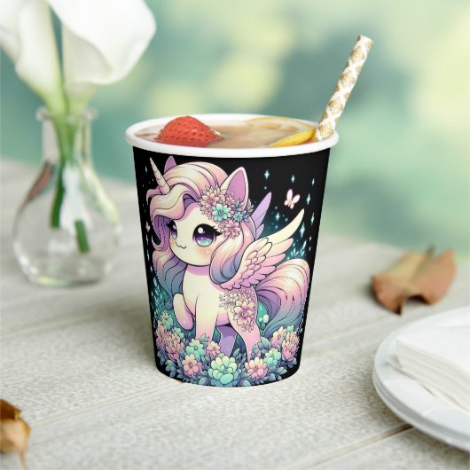 小さなエレガントユニコーン赤ちゃんシャワー 紙コップ (インサイチュ)