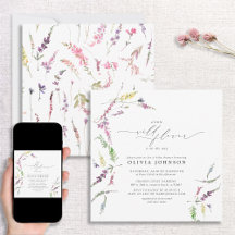 小さなエレガントワイルドフラワースクリプト女の子ベビーシャワー