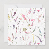 小さなエレガントワイルドフラワースクリプト女の子ベビーシャワー 招待状 (裏面)