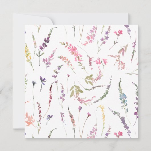 小さなエレガントワイルドフラワースクリプト女の子ベビーシャワー 招待状 (裏面)