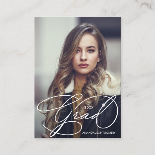 小さなエレガント写真の卒業発表 エンクロージャーカード (正面)