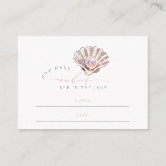 小さなエレガント真珠どのように多くのキャンディベビーシャワー エンクロージャーカード (正面)