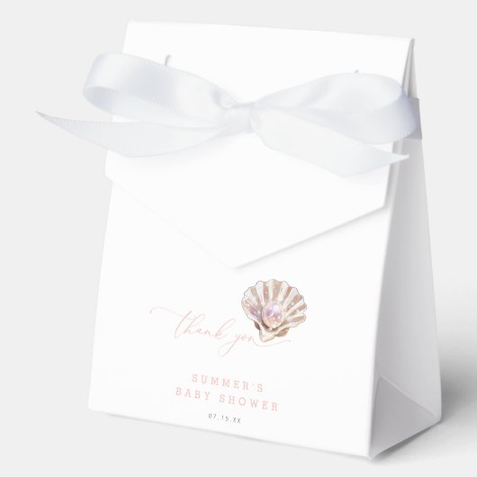 小さなエレガント真珠の赤ちゃんシャワーありがとう フェイバーボックス (正面)