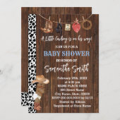 小さなオウムカウボーイは彼の方法ウェスタンベビーシャワー 招待状 (正面/裏面)
