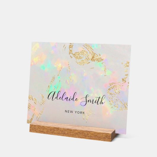 小さなオパールの背景 アクリルサイン (傾斜)