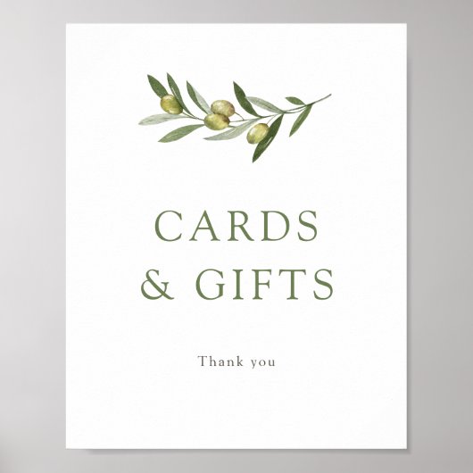 小さなオリーブの赤ちゃんシャワーカード&ギフト ポスター (正面)