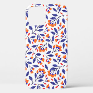 小さなオレンジの花の継ぎ目のない模様 iPhone 12ケース