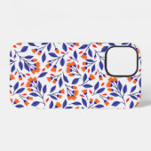 小さなオレンジの花の継ぎ目のない模様 iPhoneケース (裏面横)