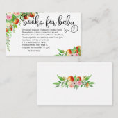 小さなオレンジ色のかわいこちゃんの赤ちゃんシャワーブックベビーen エンクロージャーカード (正面/裏面)