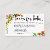 小さなオレンジ色のかわいこちゃんの赤ちゃんシャワーブックベビーen エンクロージャーカード (正面)