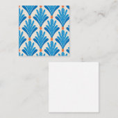 小さなオレンジ色のプランターの大きな青いヤシ ノートカード (正面/裏面)