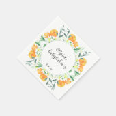 小さなオレンジ色のベビーシャワー スタンダードカクテルナプキン (角)