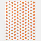 小さなオレンジ色の花 フリースブランケット (正面)