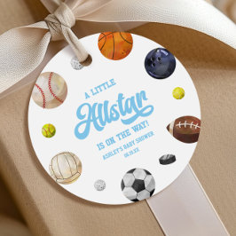 小さなオールスターが行く！スポーツ赤ちゃんシャワー フェイバータグ
