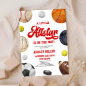 小さなオールスターが行く！スポーツ赤ちゃんシャワー 招待状