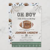 小さなオールスターアメリカンフットボールの赤ちゃんシャワー 招待状 (正面/裏面)