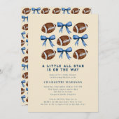 小さなオールスターフットボールとボーズベビーシャワー 招待状 (正面/裏面)