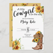 小さなカウガールがやってくる！ベイビーシャワー 招待状 (正面/裏面)