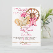 小さなカウガールがやってくる! 馬の赤ちゃん歓迎会 招待状 (スタンド正面)