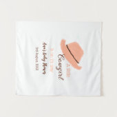 小さなカウガールがオレンジのベイビーシャワーにやってくる タペストリー (正面(横))