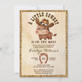 小さなカウボーイかわいいベビー馬ハットベビーシャワー 招待状 (正面)