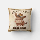 小さなカウボーイかわいいベビー馬ファーストrodeo クッション (正面)